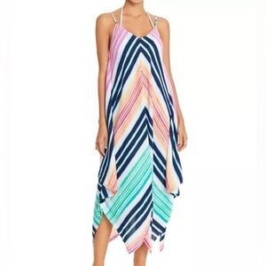 Tommy Bahama Rainbow Chevron Maxi Scarf Dress Swim Cover-Up Size L/XL
